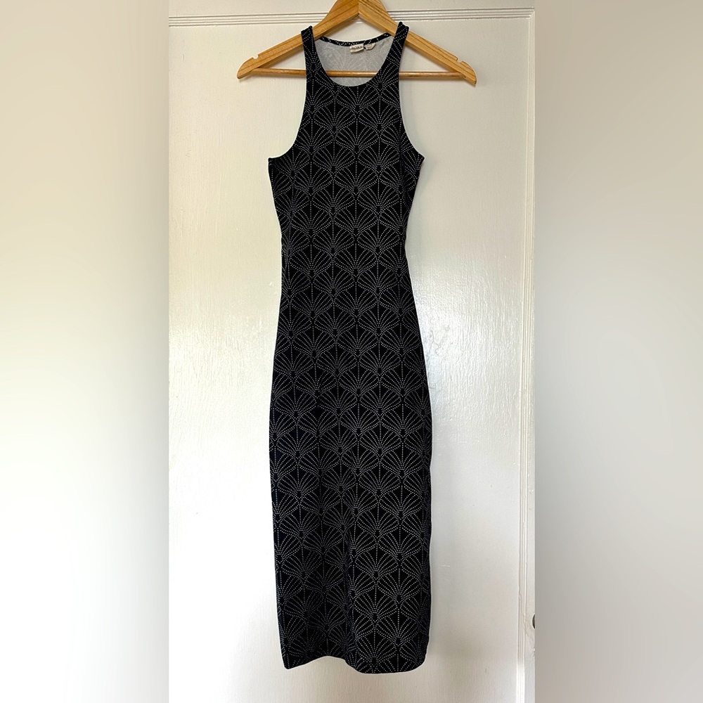 Black Dotted Seashell Pattern Long Dress